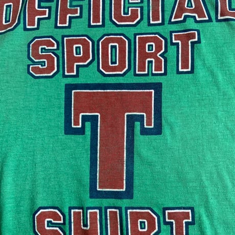 ヴィンテージ 80s Devknit 50/50 Tシャツ XL 緑 OFFICIAL SPORT T SHRT シングルステッチ アメリカ古着
