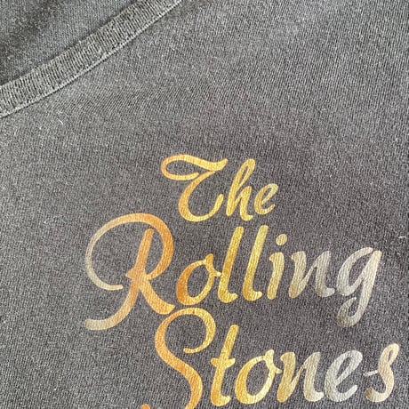 【The Rolling Stones】 1969ツアー Vネック ロングTシャツ L ブラック ゴールドプリント