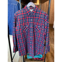 MADE IN USA【DEE CEE BRAND】赤紺 チェック柄 ウエスタンシャツ / 16 1/2 L-XL
