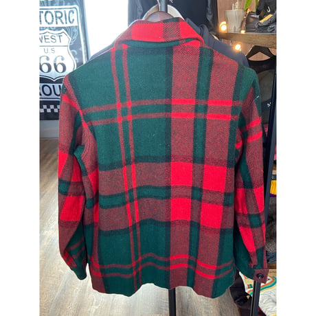 【Woolrich】ウールシャツ 白タグ 70s〜80s チェック柄 レッド×グリーン ヘビーネルシャツ メンズ M