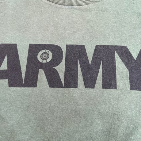 GILDAN Softstyle ARＭY ロゴ プリントTシャツ M オリーブグリーン 米軍 アメカジ ミリタリー
