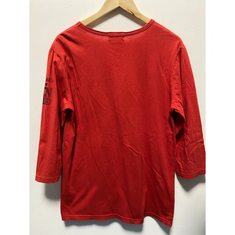 ヴィンテージ風デザイン　七分袖Tシャツ　L