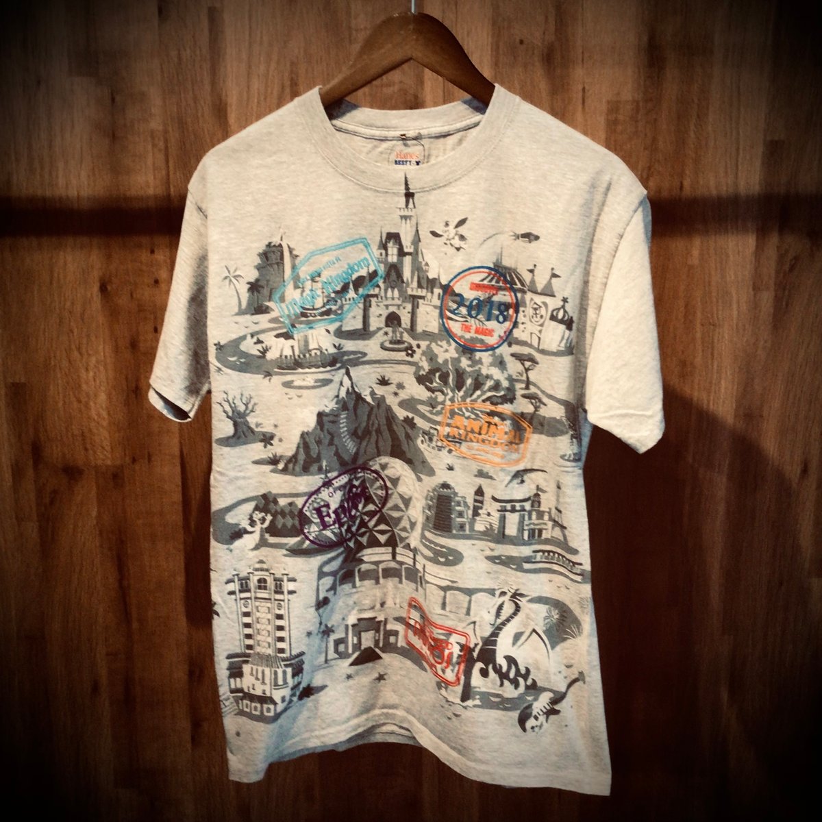 ディズニーワールド WDW 2018】 パークマップTシャツ メンズM グレー