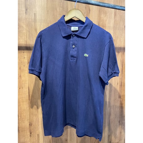 【LACOSTE】 L1212型 ユーロ企画 鹿の子 半袖 ポロシャツ ネイビー  90s-00s ヴィンテージ フレンチラコステ系 サイズ5