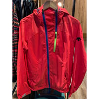 【DESCENTE 】フーデッドジャケット DAT-3205 赤×青 蛍光カラー ジップ ウィンドブレーカー Lサイズ