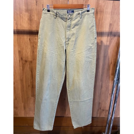 90s USA製 【Polo by Ralph Lauren】 2タック チノパンツ カーキ W33 L34