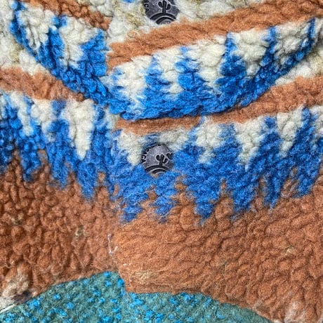 【TITICACA】チチカカ ボア切替 ウエスタンヨーク ベスト L / エスニック ネイティブ柄 中綿入り ジレ アウトドア