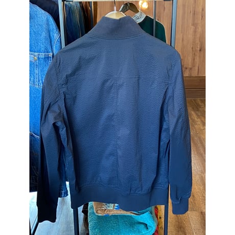 【Eddie Bauer】シアサッカー風 ジャケット 濃紺 Mサイズ