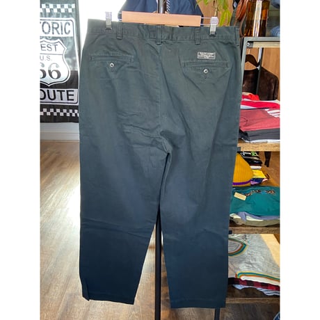 【POLO by RALPH LAUREN】 ANDREW PANT 2タック ワイドチノパン ブラック 黒 W36 希少マカオ製