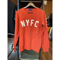 【日本製 L】project edition NYFCロゴニット セーター / オレンジ ウール混