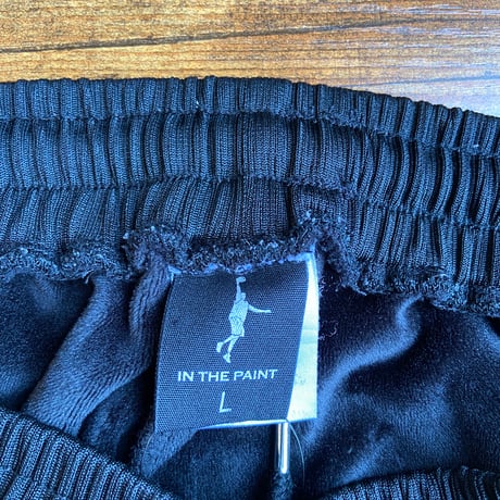 【IN THE PAINT】 裏フリース ジャージ トラックパンツ ブラック L 裾ジップ仕様
