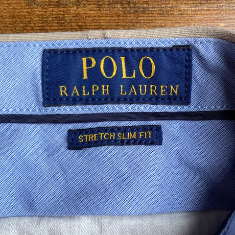 【POLO RALPH LAUREN】 ストレッチ スリムフィット チノパンツ ベージュ 34/32
