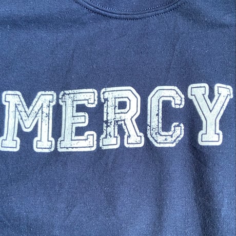 GILDAN HEAVY BLEND スウェット L ネイビー 紺 50/50 コットンポリエステル MERCY ロゴプリント