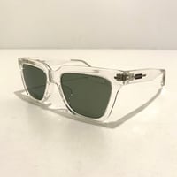 FLUX ユニセックス モデル サングラス Clear × Green Grey Pol フラックス クリア フレーム / グリーングレー ポラライズド 偏光レンズ