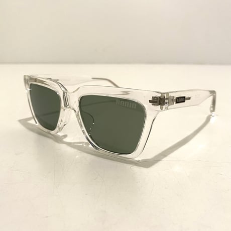 FLUX ユニセックス モデル サングラス Clear × Green Grey Pol フラックス クリア フレーム / グリーングレー ポラライズド 偏光レンズ