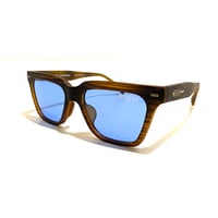 FLUX ユニセックス モデル サングラス Matte Sasa Brown × Light Blue フラックス マットササブラウン フレーム /  ライトブルー ノーマル カラー レンズ