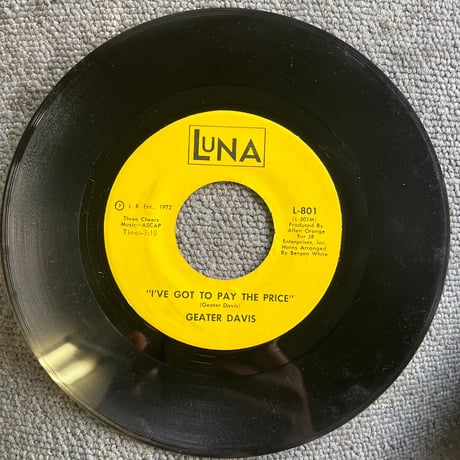 GEATER DAVIS/ "I' VE GOT TO PAY THE PRICE"