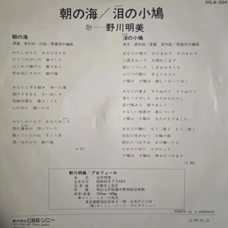 野川明美/ 朝の海