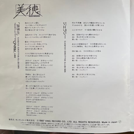 中山美穂/ 「派手！！！」