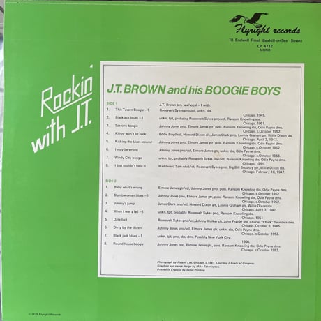 J.T.BROWN and his BOOGIE BOYS/ Rockin' with J.T.