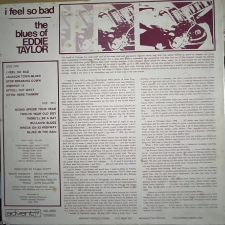 EDDIE TAYLOR/ i feel so bad