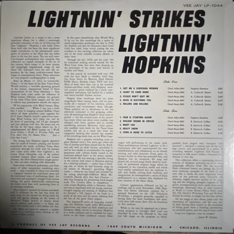 LIGHTNIN' HOPKINS/ LIGHTNIN' STRIKES