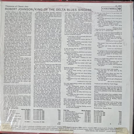 ROBERT JOHNSON/ KING OF THE DELTA BLUES SINGERS