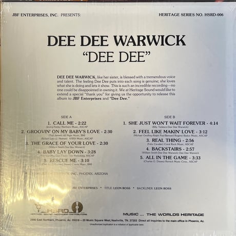 DEE DEE WARWICK/ “DEE DEE"