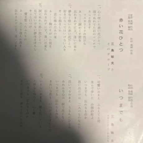三島敏夫/ 赤い花ひとつ