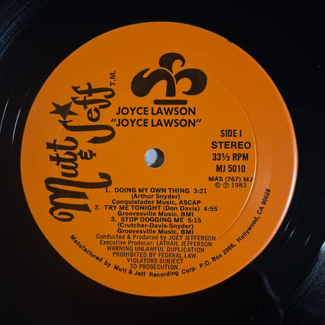 JOYCE LAWSON/ "JOYCE LAWSON"