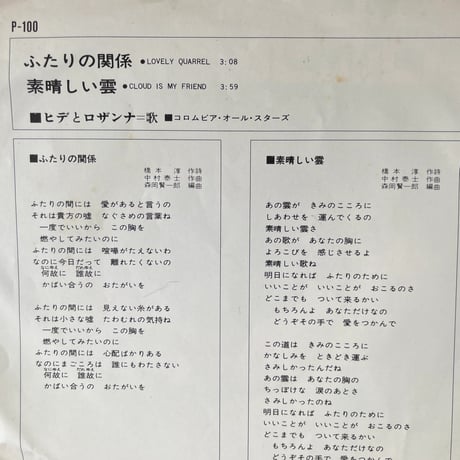 ヒデとロザンナ/ ふたりの関係