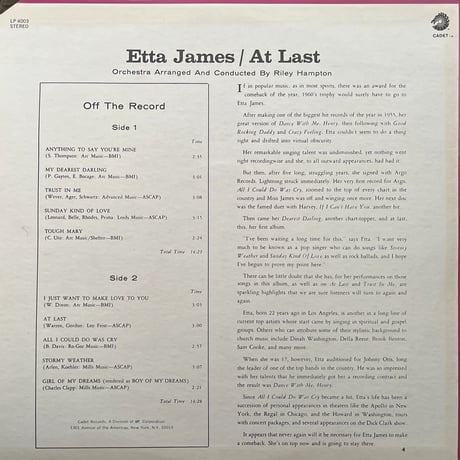 Etta James/ AT LAST！