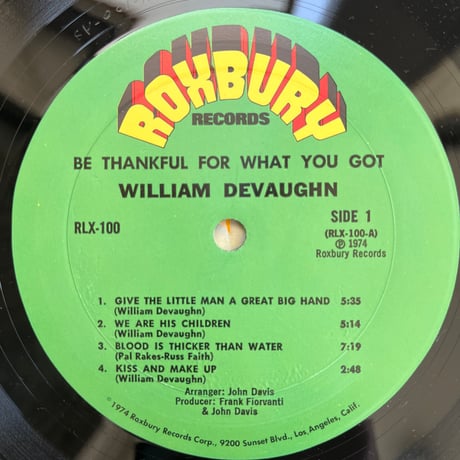 WILLIAM DEVAUGHN/ BE THANKFUL FOR WHAT YOU GOT