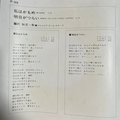 沢知美/私はかもめ