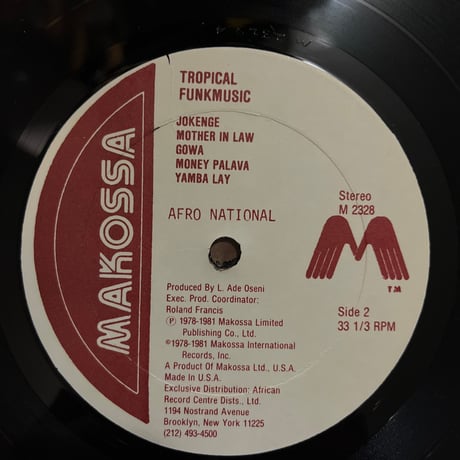 AFRO NATIONAL/ TROPICAL FUNKMUSIC