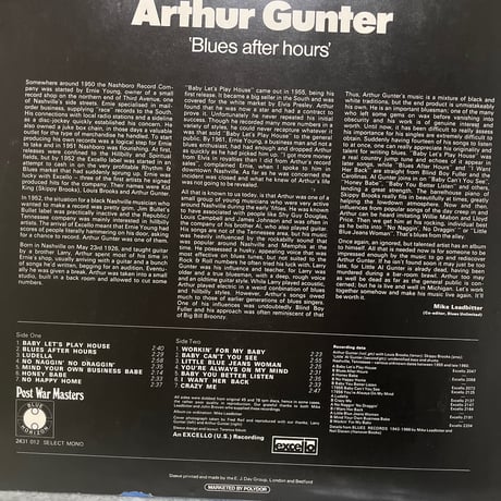 ARTHUR GUNTER/ Blues After hours