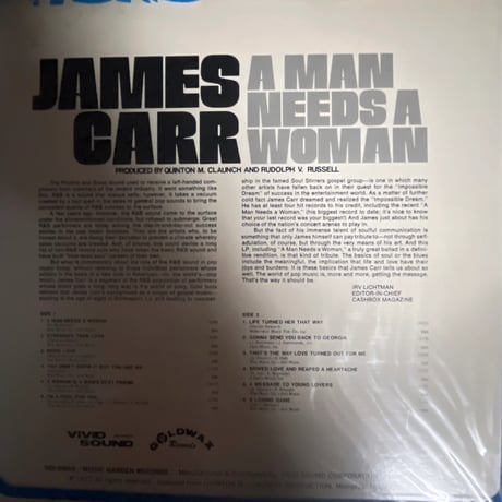 JAMES CARR/ A Man Needs A Woman