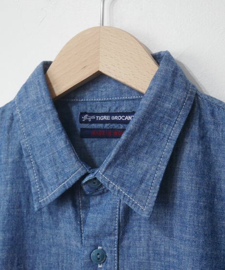 ティグルブロカンテ【TIGRE BROCANTE】　4.5ozシャンブレーレギュラーワークシャツ　インディゴ