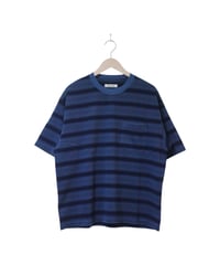 ジョンブル【JOHNBULL】ピグメントボーダーTシャツ　ネイビーグレーベース