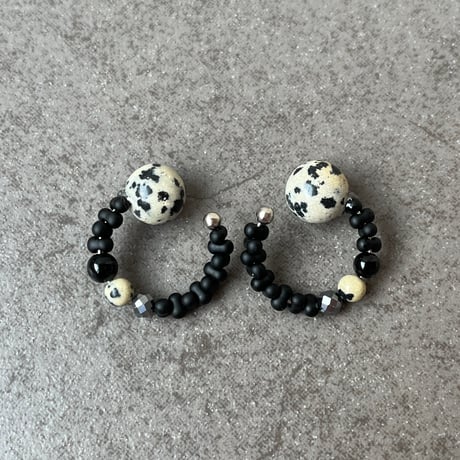 ダルメシアンジャスパー　Ear Cuff