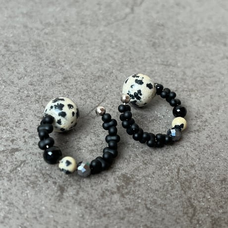 ダルメシアンジャスパー　Ear Cuff