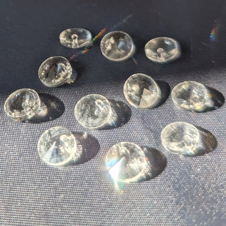 ¥99【7点】ガラス製サンキャッチャーパーツ│フラット ラウンド│8mm クリア