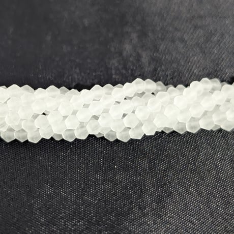 ¥99【1連】ガラス製バイコーンビーズ│3mm 半透明