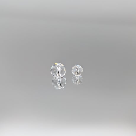 【1連】ガラス製ボタンカットビーズ│6mm クリア