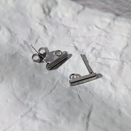¥99【1セット】キャッチが選べる カン付きピアス│サージカルステンレス製│スクエア 両耳 シルバー