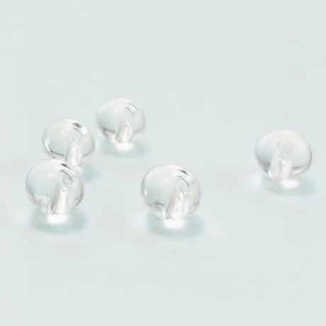 ¥99【半連20cm】ガラス製鈴丸ビーズ│6mm クリア