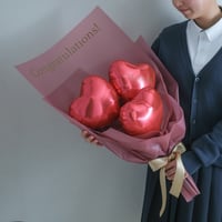 上品な大人ハートブーケ（レッド）｜卒業式バルーン・シンプル