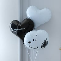 浮かせてお届け｜スヌーピー ハートバルーンパフェ｜バルーンギフト・誕生日バルーン・ヘリウムバルーン