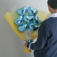 ハートがいっぱいバルーンブーケ（ライトブルー）｜卒業式　カラフル
