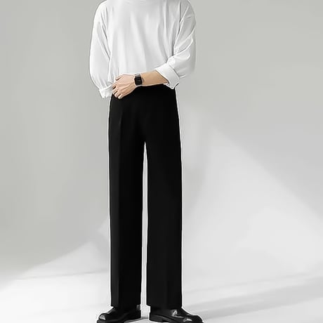 minimal tucked wide slacks　VM1123